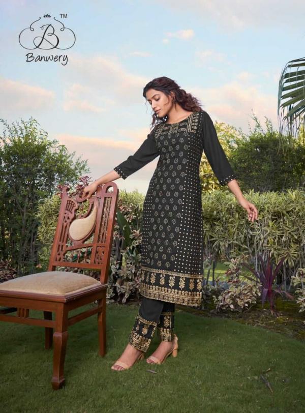 Banwery Peri Peri Fancy Rayon Kurti With Bottom Collection